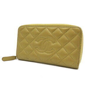 CHANEL Coco Mark Zip Wallet Long Leather Gold
